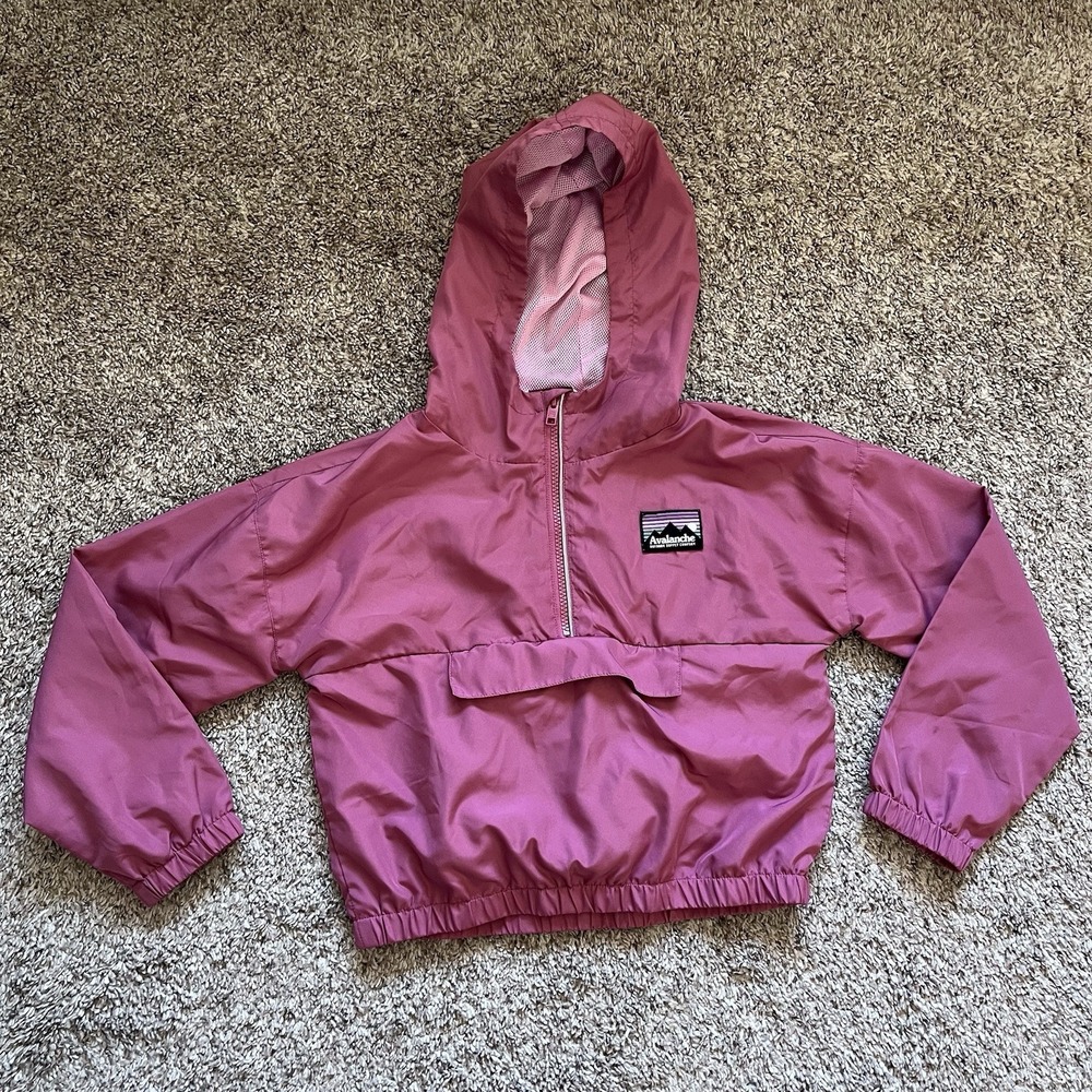Avalanche Packable Quarter Zip Jacket Girls Size 7/8 Pink Hooded
